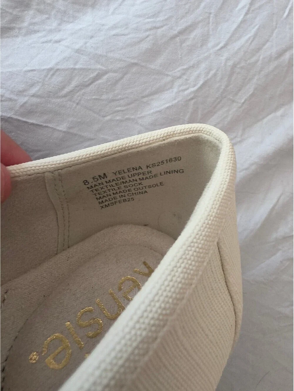 Kensie Yelena Cream Canvas Loafers Women's US 8.5 Comfortable Slip-On Shoes
